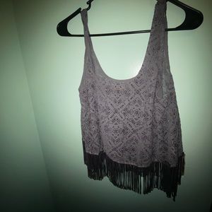 Hollister fringe tank top